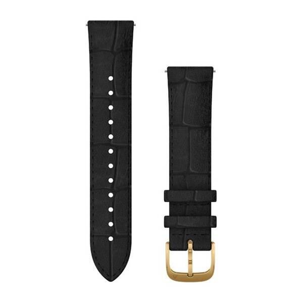 Řemínek Garmin Quick Release (20 mm), kožený černý/zlatý

