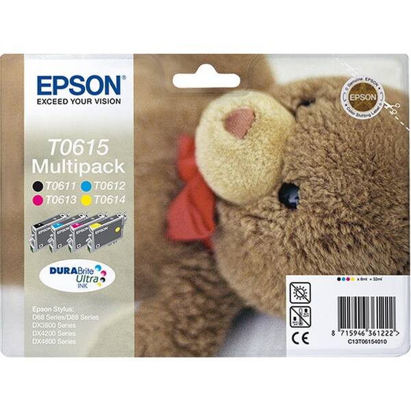 Inkoustová náplň Epson T0615, 4x 8 ml - CMYK 

