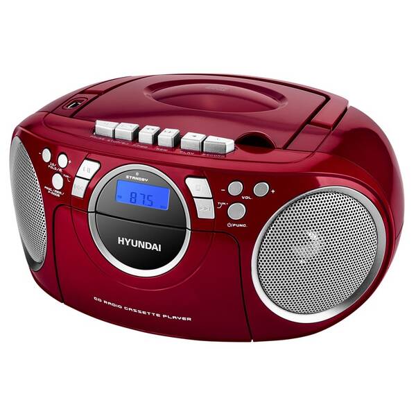 Radiomagnetofon s CD Hyundai TRC 788 AU3RS stříbrný/červený

