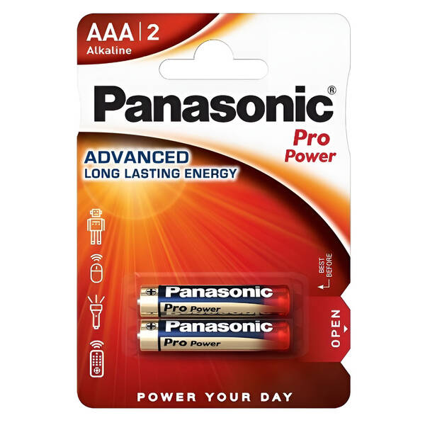 Baterie alkalická Panasonic Pro Power AAA, LR03, blistr 2ks 

