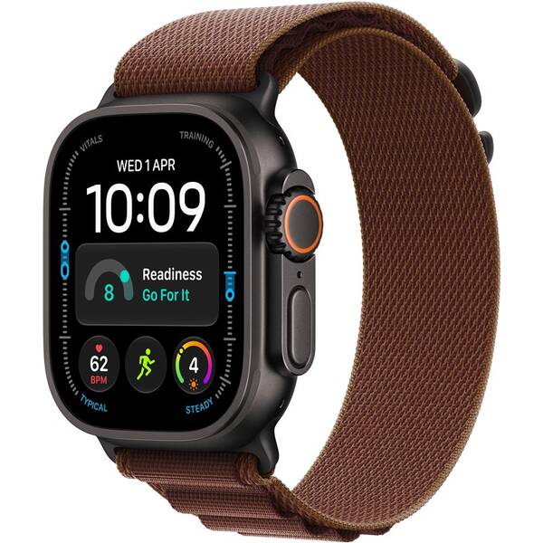 Chytré hodinky Apple GPS + Cellular 49 mm černý titan, burgundsky červený alpský tah - L 

