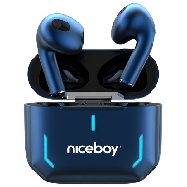 Sluchátka Niceboy HIVE SpacePods modrá barva

