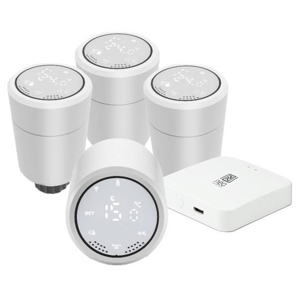 Bezdrátová termohlavice IMMAX NEO Smart 4ks + MULTI BRIDGE PRO v3 


