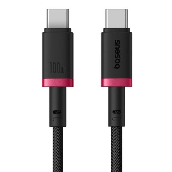Kabel Baseus Dura USB-C/USB-C, 100W, 1m černý/červený

