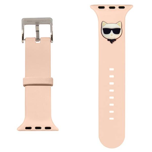 Řemínek Karl Lagerfeld Choupette Head na Apple Watch 38/40/41mm růžový

