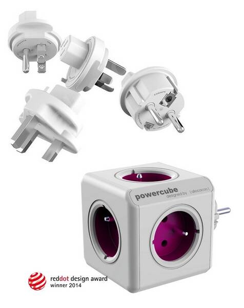 Cestovní adaptér Powercube ReWirable + Travel Plugs fialový


