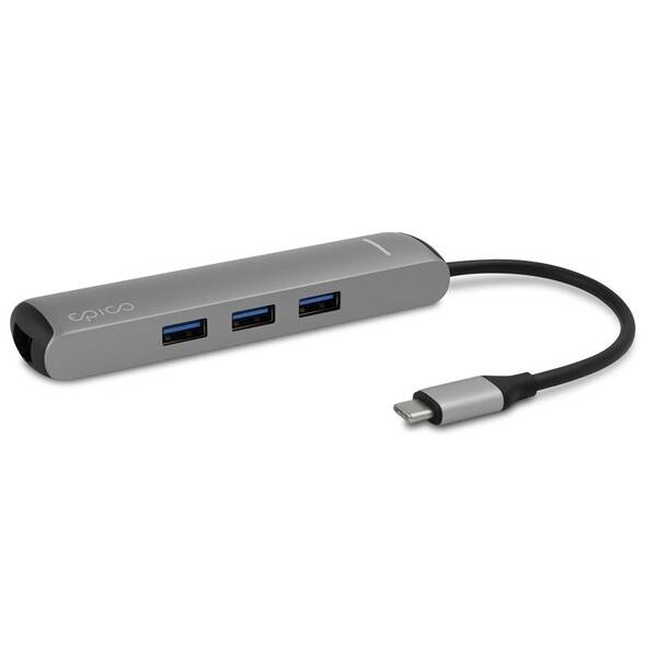 USB Hub Epico USB-C Slim stříbrný

