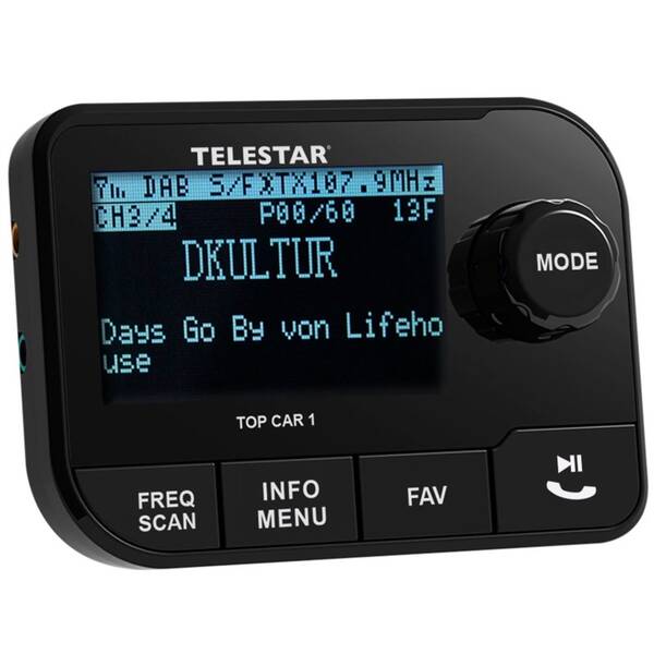 FM/DAB+ Transmitter Telestar TOP CAR 1 DAB+ černý

