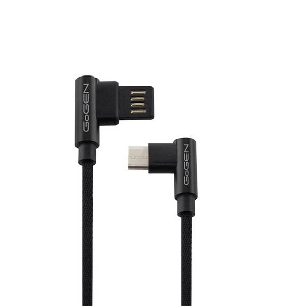 Kabel GoGEN USB/USB-C, 1m, oboustraný, opletený černý

