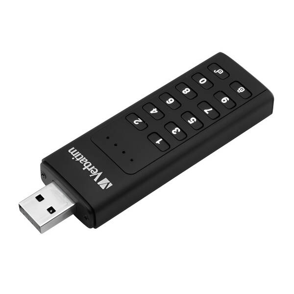 USB Flash Verbatim Keypad Secure, 128GB USB 3.0 černý

