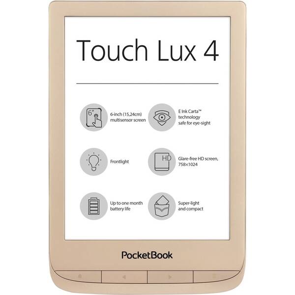 Čtečka e-knih PocketBook 627 Touch Lux 4 Limitovaná edice s obalem zlatá

