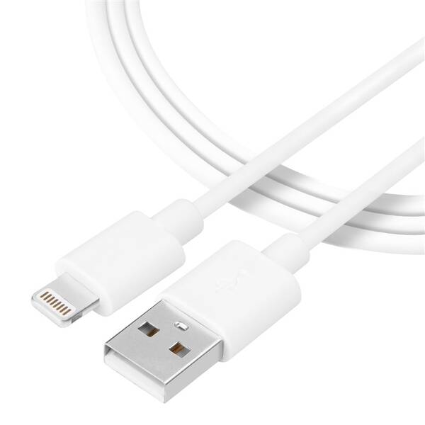 Kabel Tactical Smooth Thread USB-A/Lightning, 0,3 m bílý

