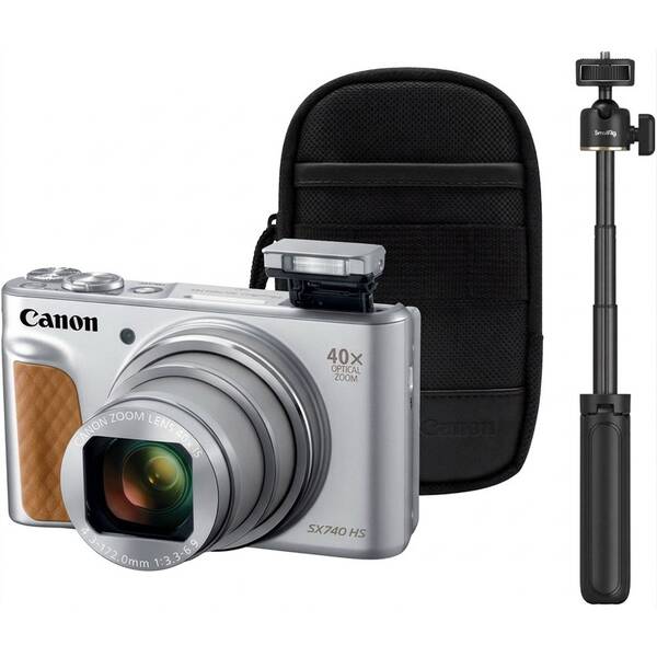 Digitální fotoaparát Canon SX740 HS, TRAVEL KIT II stříbrný

