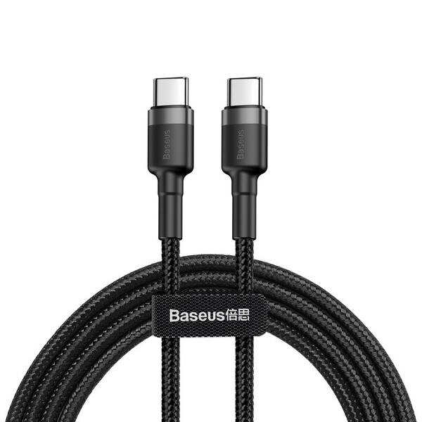 Kabel Baseus Cafule USB-C/USB-C, PD 2.0 60W, 2m černý/šedý

