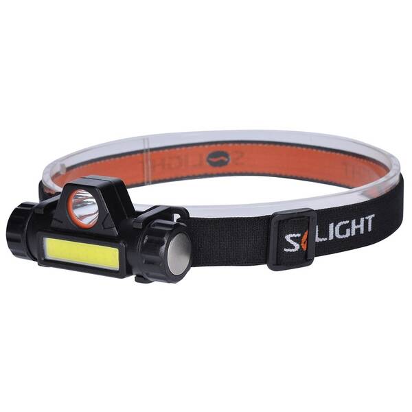 Čelovka Solight 3W + COB,150 + 120 lm, Li-Ion, USB černá

