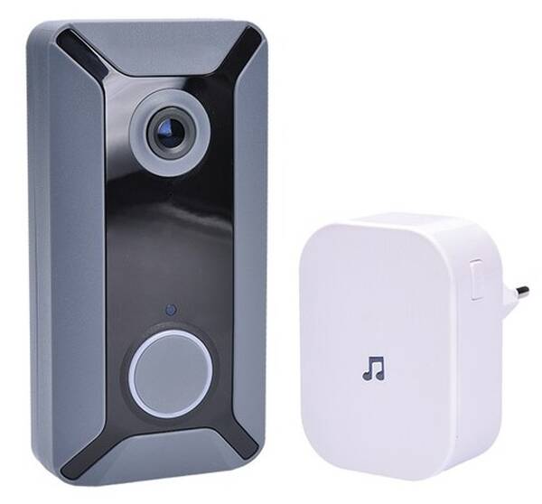 Zvonek bezdrátový Solight 1L200, Wi-Fi s kamerou šedý/bílý

