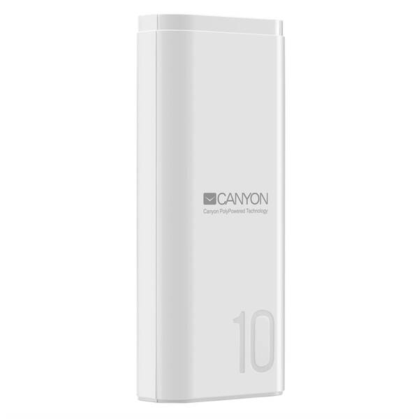 Powerbanka Canyon PB-10007W, 10000 mAh, USB-C bílá

