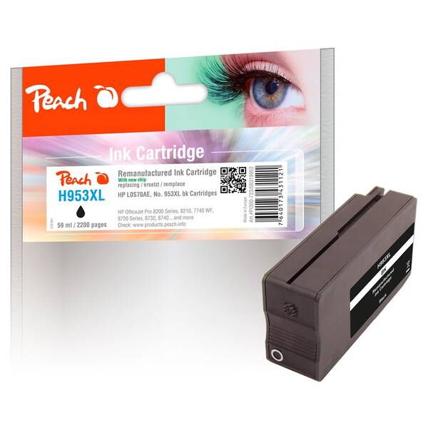 Inkoustová náplň Peach HP 953XL, 2200 stran černá

