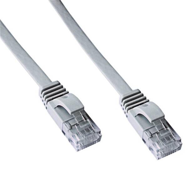 Kabel DATACOM UTP RJ45 Cat.6, plochý, 0,5 m šedý

