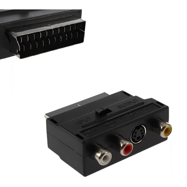 Redukce AQ SCART / S-VIDEO nebo 3x CINCH, in/out 


