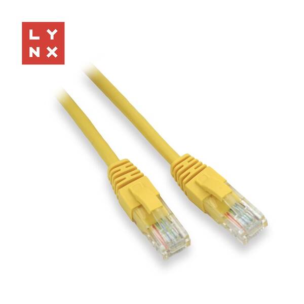 Kabel Lynx UTP patch Cat5e, PVC, CCA, 20m žlutý

