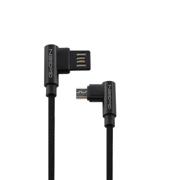 Kabel GoGEN USB/micro USB, 1m, oboustraný, opletený černý

