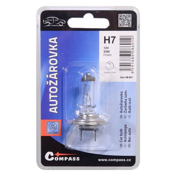 Autožárovka Compass 08601 12V H7  55W PX26d (1 ks) 

