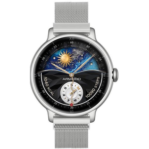 Chytré hodinky ARMODD Candywatch 5 GPS s kovovým řemínkem + silikonový řemínek stříbrné

