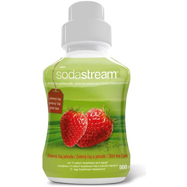Příchuť pro perlivou vodu SodaStream Zelený čaj-jahoda 500 ml 


