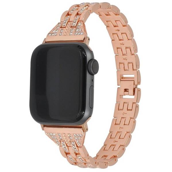 Řemínek WG line, kovový, na Apple Watch 38/40/41 mm + adapter - rose gold 

