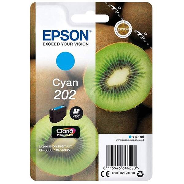 Inkoustová náplň Epson 202, 300 stran azurová

