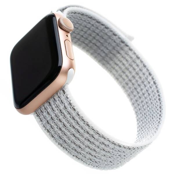 Řemínek FIXED Nylon Strap na Apple Watch 42/44/45/49 mm bílý

