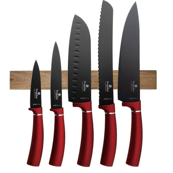 Sada kuchyňských nožů Berlinger Haus BH-2886 Burgundy Metallic Line (6 ks) červená

