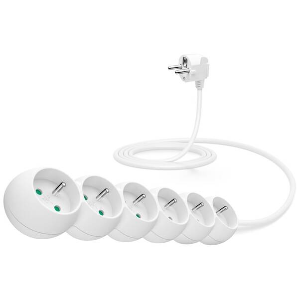 Kabel prodlužovací Connect IT 6x zásuvka, 2m bílý

