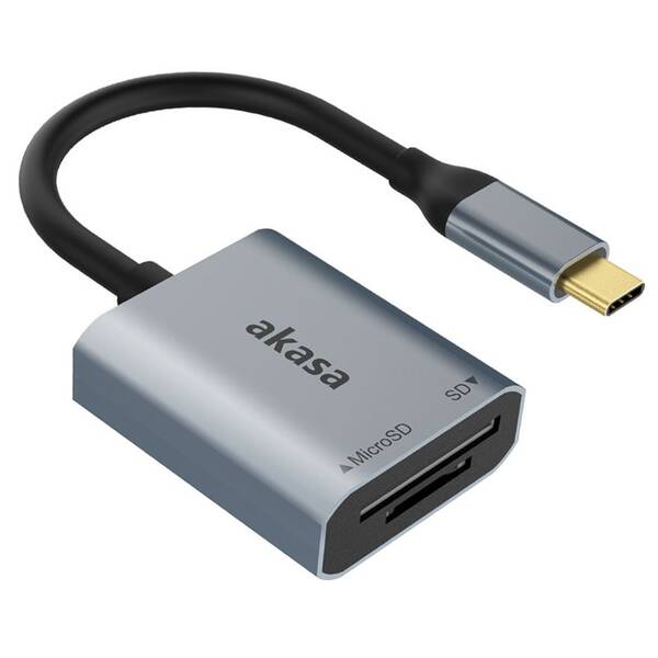 Čtečka paměťových karet AKASA SD, microSD, USB 3.2 Type-C 

