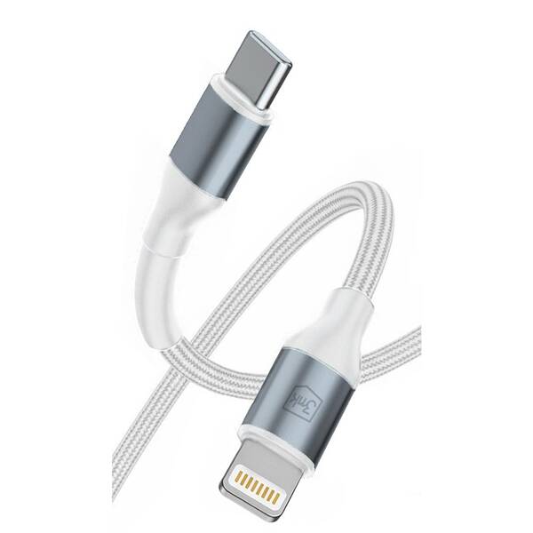 Kabel 3mk Hyper N-SERIES USB-C/Lightning, 20W, 1m bílý

