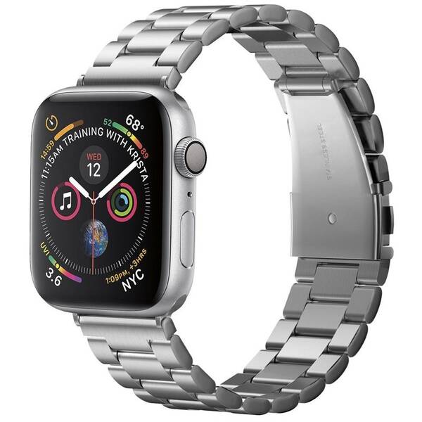 Řemínek Spigen Modern Fit na Apple Watch 42/44/45/49 mm, ocelový stříbrný

