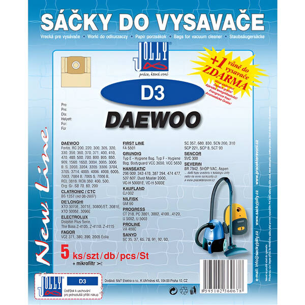 Sáčky do vysavače Jolly D 3 (5 ks) 

