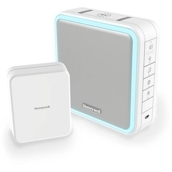 Zvonek bezdrátový Honeywell DC915ECV, na baterie, 200m + konvertor pro drátový šedý

