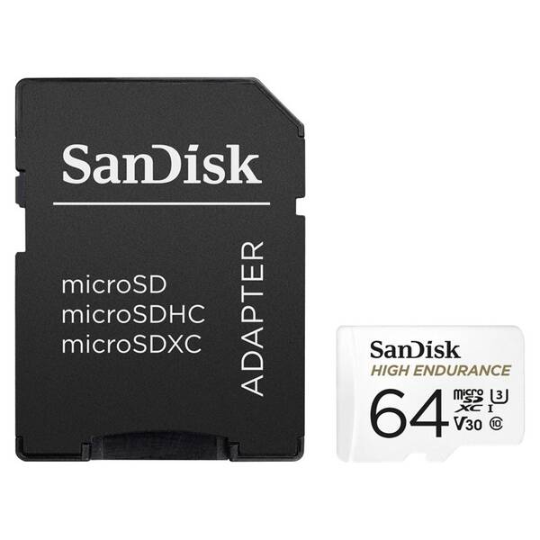 Paměťová karta SANDISK 64 GB + adaptér 

