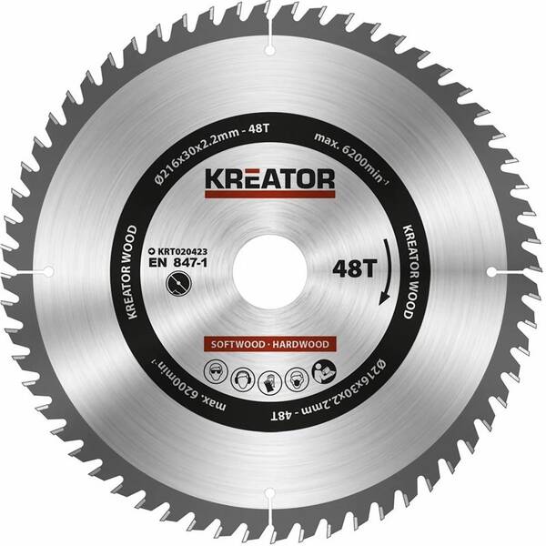 Kotouč pilový Kreator KRT020423 216mm 48T 

