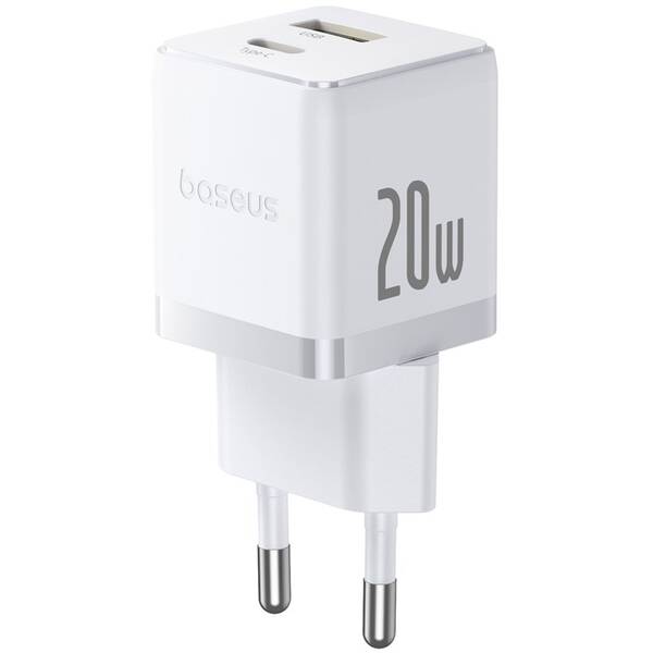 Nabíječka do sítě Baseus Palm 20W 1xUSB-A 1xUSB-C PD QC 3.0 bílá

