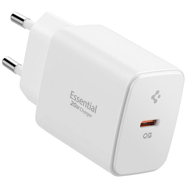 Nabíječka do sítě Spigen Essential 20W 1xUSB-C bílá

