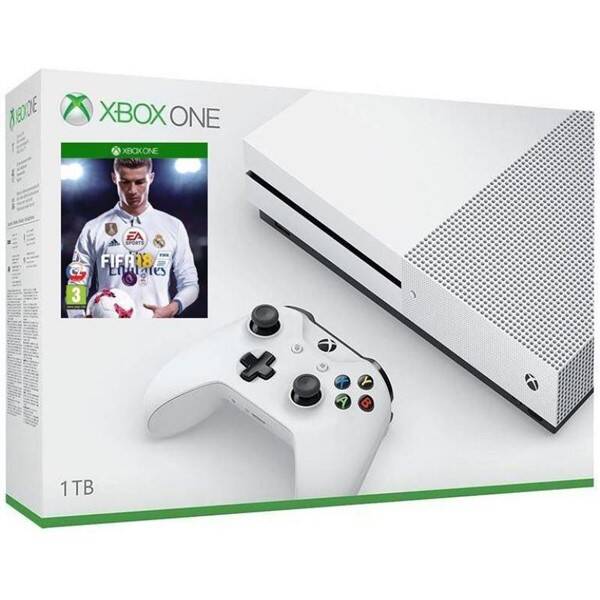 Herní konzole Microsoft Xbox One S, 1TB + FIFA 18 
