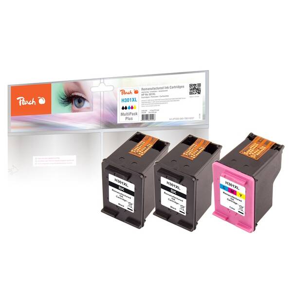 Inkoustová náplň Peach HP 301XL, MultiPac Plus, 2x515/370  stran vícebarevná

