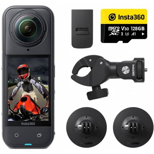 Outdoorová kamera Insta360 X5 Motocyklový balíček černá

