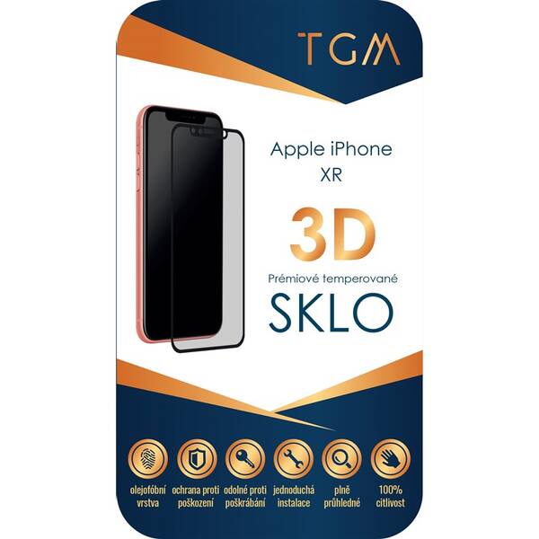 Tvrzené sklo TGM 3D na Apple iPhone XR/11 černé

