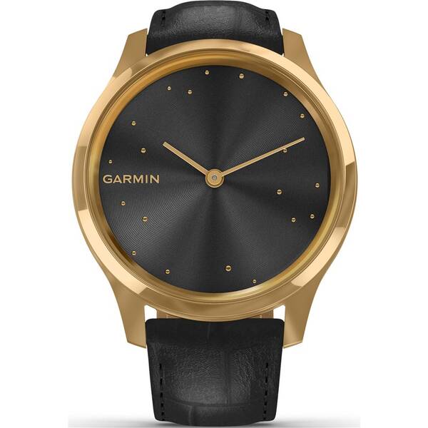Chytré hodinky Garmin vivomove3 Luxe 24K Gold/Black Leather Band 

