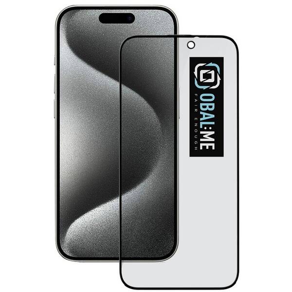 Tvrzené sklo Obal:Me Privacy 5D na Apple iPhone 15 Pro černé

