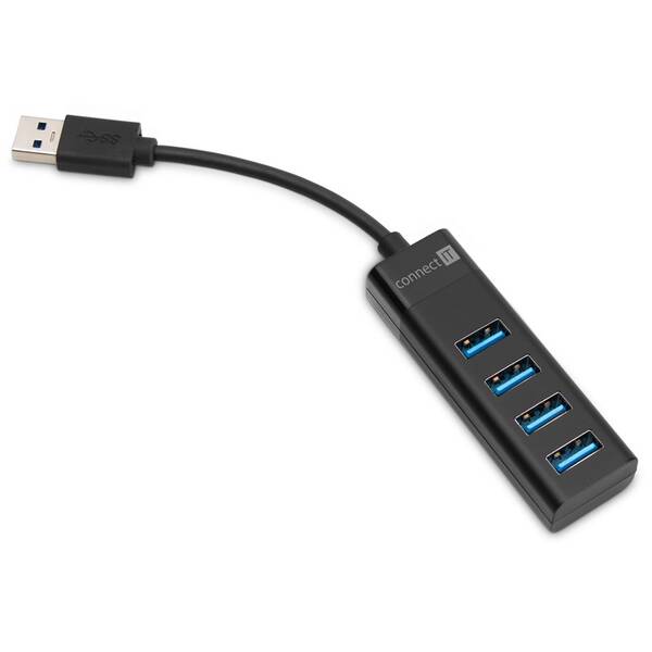USB Hub Connect IT 4 porty USB 3.0 černý

